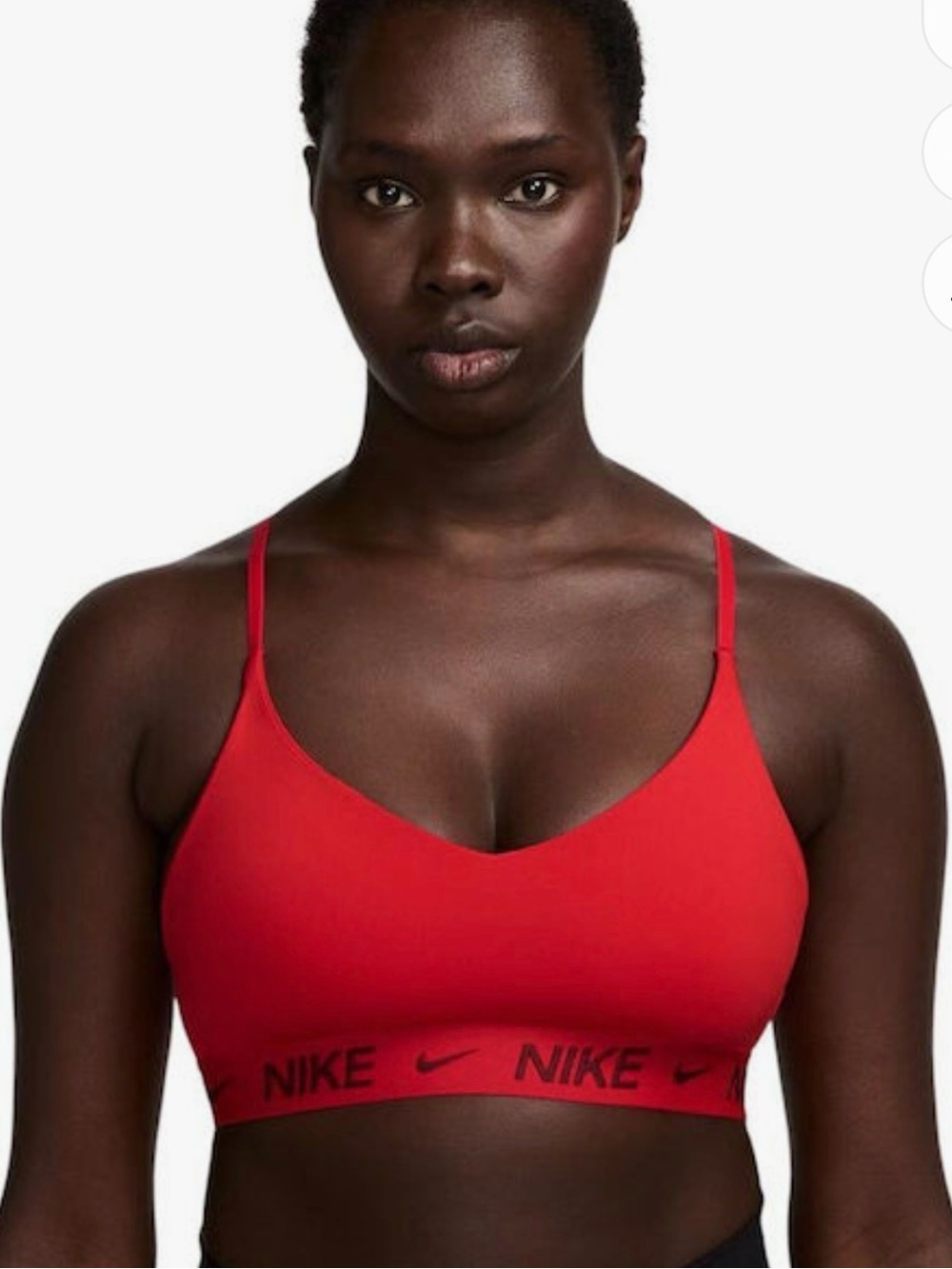 Nike Red Wireless Light-Support Sports Bra with Branded Underband
